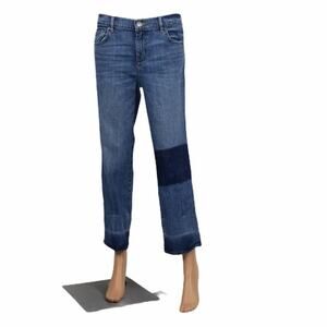 LOFT Women Blue Medium Wash Mid Rise Straight Leg Cropped  Jeans Size 26/2